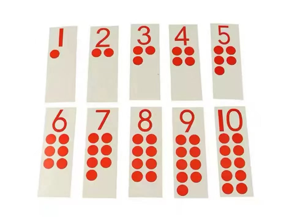 Numeral and counters control cards
