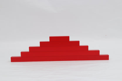 Mini pink tower/brown stair/number rods/red rods